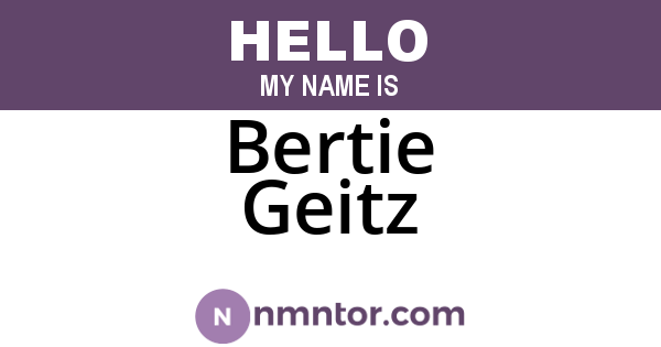 Bertie Geitz