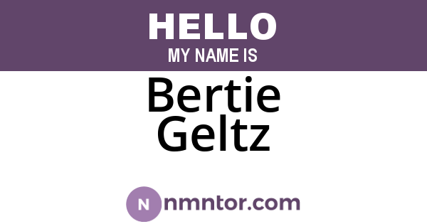 Bertie Geltz