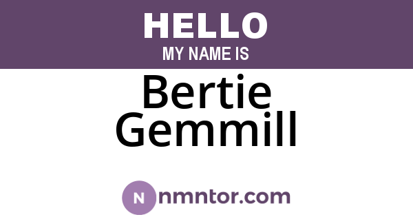 Bertie Gemmill