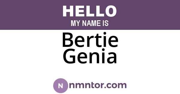 Bertie Genia