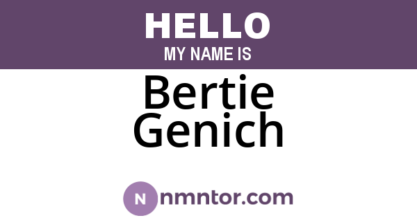Bertie Genich