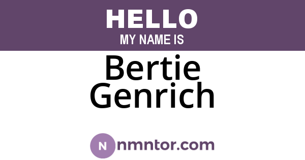 Bertie Genrich