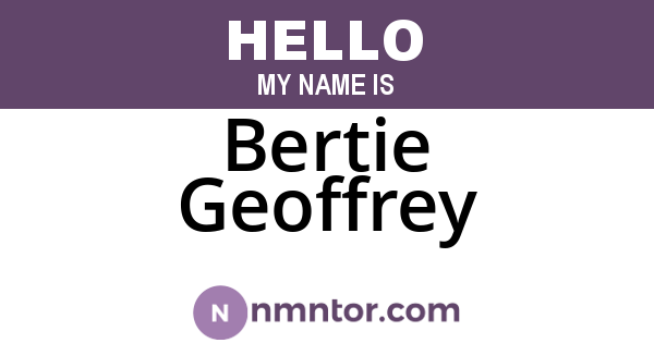 Bertie Geoffrey