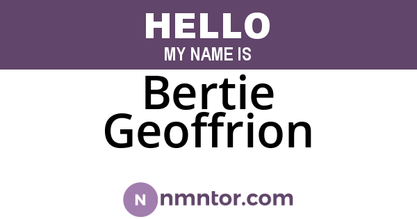 Bertie Geoffrion