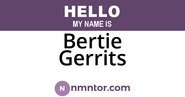 Bertie Gerrits