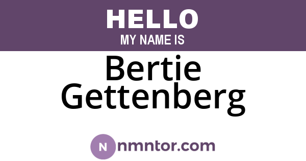 Bertie Gettenberg