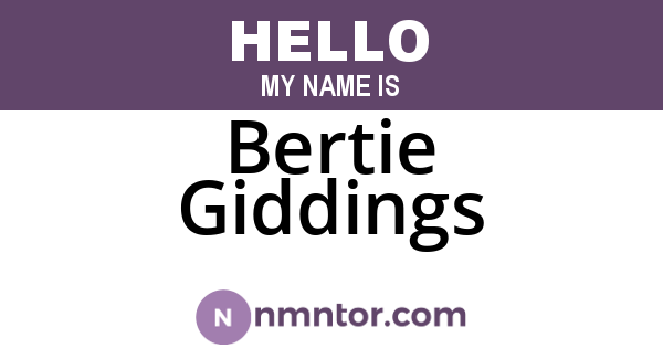 Bertie Giddings