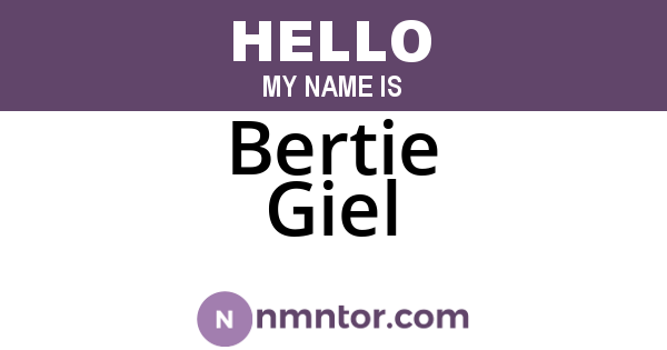 Bertie Giel