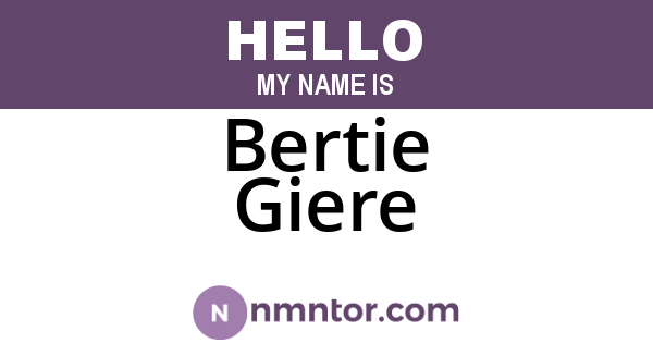 Bertie Giere