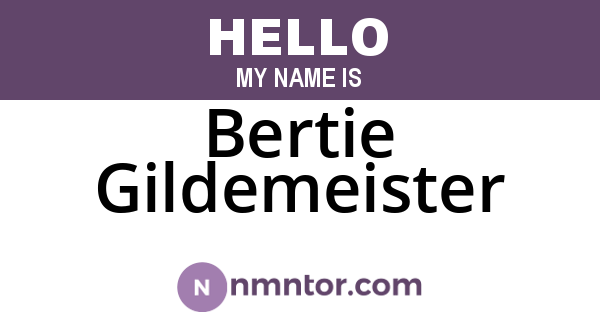 Bertie Gildemeister