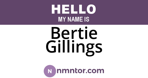 Bertie Gillings