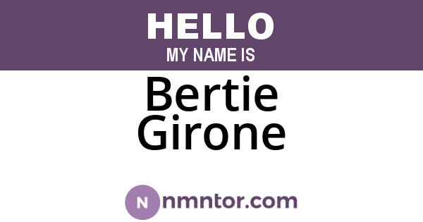 Bertie Girone