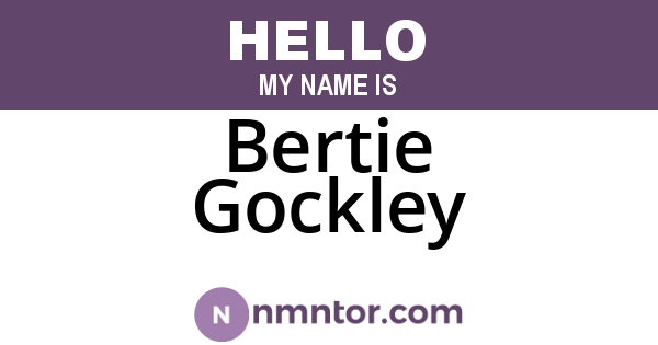 Bertie Gockley