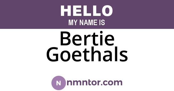 Bertie Goethals