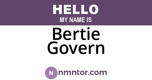 Bertie Govern