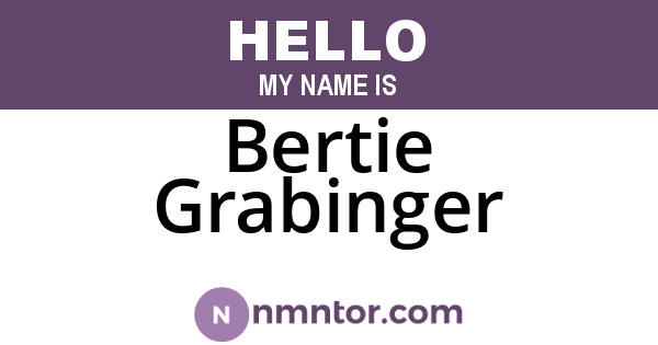 Bertie Grabinger