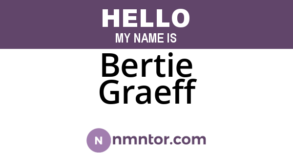 Bertie Graeff
