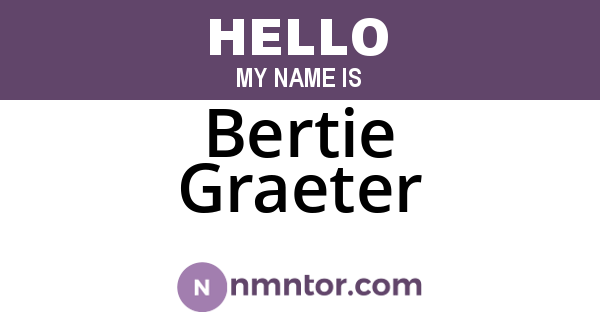 Bertie Graeter