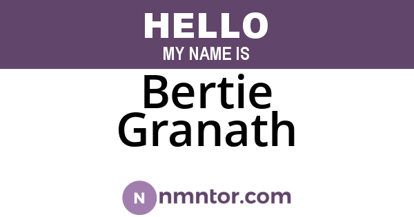 Bertie Granath