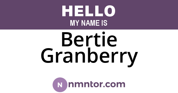 Bertie Granberry