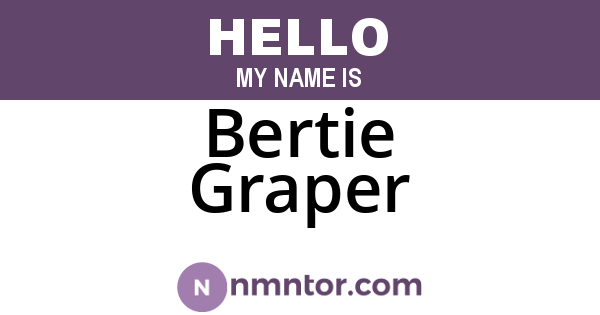 Bertie Graper