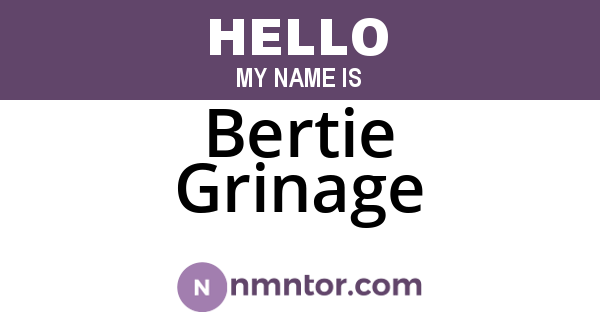Bertie Grinage
