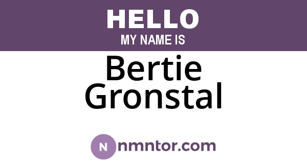 Bertie Gronstal