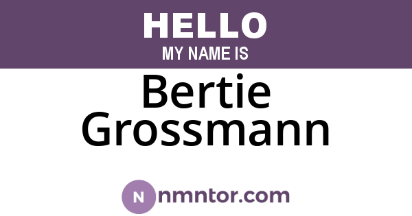 Bertie Grossmann