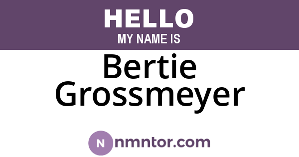Bertie Grossmeyer