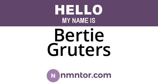 Bertie Gruters