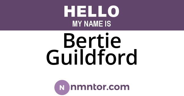 Bertie Guildford