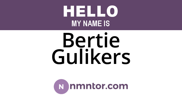 Bertie Gulikers