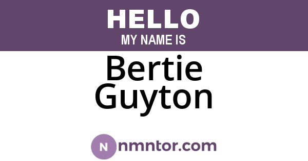 Bertie Guyton