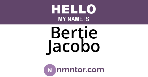 Bertie Jacobo