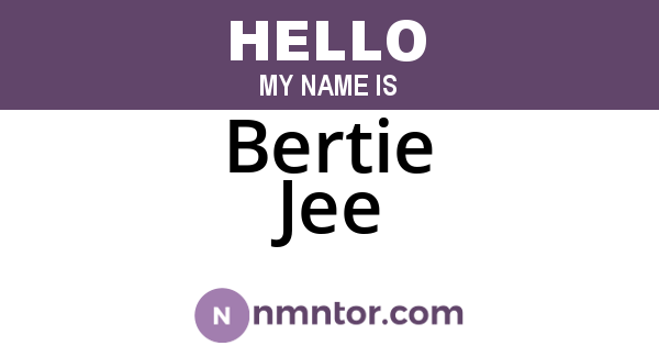 Bertie Jee