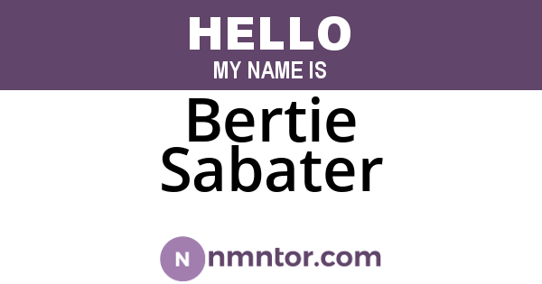 Bertie Sabater