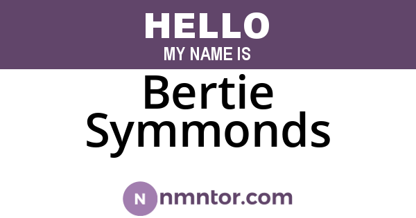 Bertie Symmonds