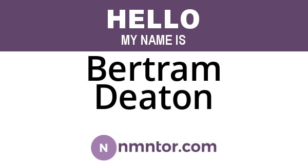 Bertram Deaton