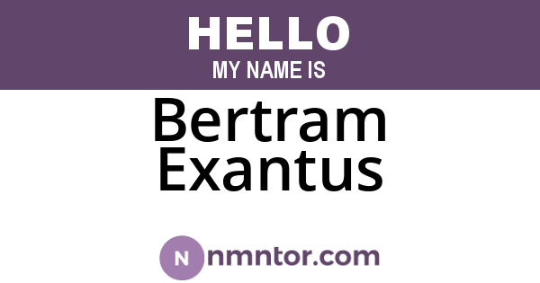 Bertram Exantus