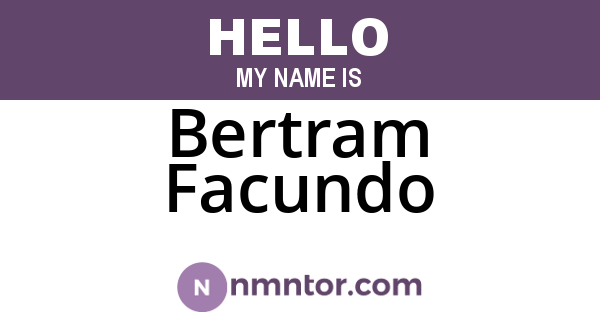 Bertram Facundo