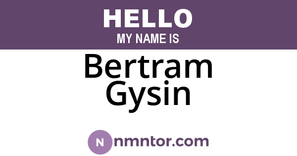Bertram Gysin