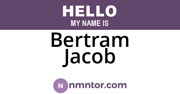 Bertram Jacob