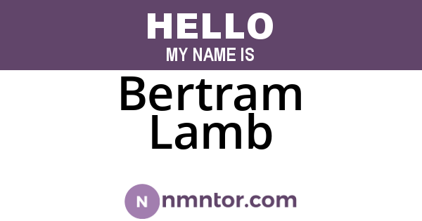 Bertram Lamb