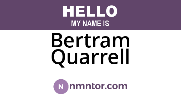 Bertram Quarrell