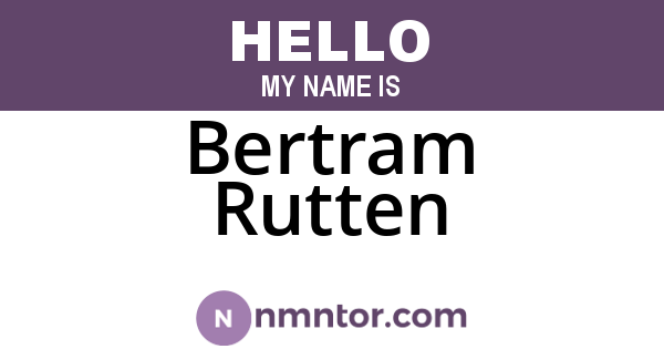 Bertram Rutten