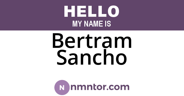 Bertram Sancho