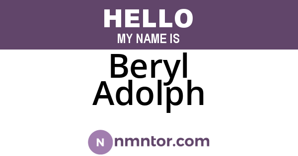 Beryl Adolph