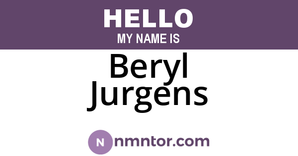 Beryl Jurgens