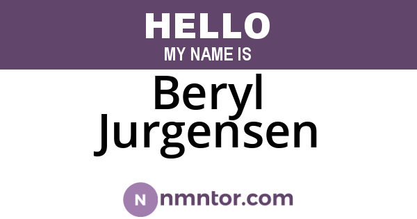 Beryl Jurgensen