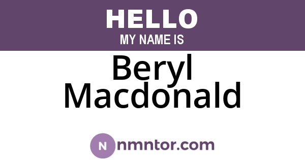 Beryl Macdonald